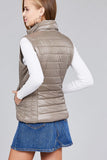 Ladies fashion plus size quilted padding vest