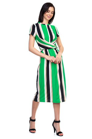 Stripe Twist Front Dress