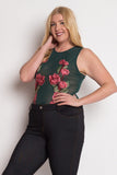 Floral Embroidery Mesh Bodysuit
