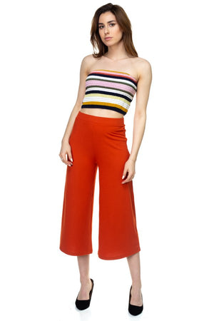 Solid Wide Leg Pants