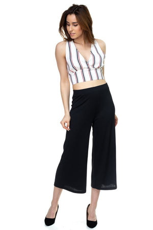 Solid Wide Leg Pants