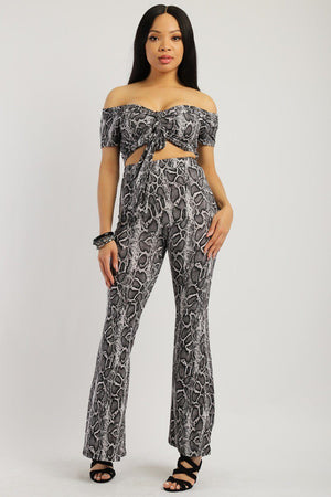 Animal Print, Two-piece Knit Set