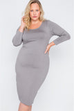 Plus Size Basic Bodycon Midi Dress