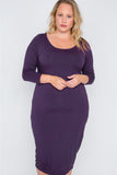 Plus Size Basic Bodycon Midi Dress