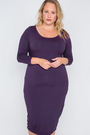 Plus Size Basic Bodycon Midi Dress