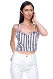 Stripe Button Down Cropped Top