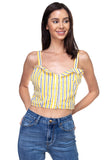 Stripe Button Down Cropped Top