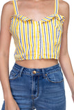 Stripe Button Down Cropped Top