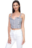 Stripe Button Down Cropped Top