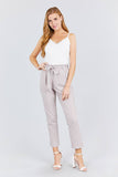V-neck W/snap Button Detail Cami Rayon Spandex Heavy Rib Knit Top