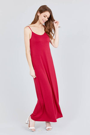 Double V-neck Cami Maxi Dress