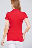 Classic Pique Spandex Polo Top