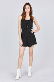 Front Tie Detail Dot Print Cami Romper