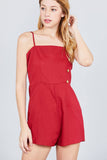 Button Down Cami Linen Romper