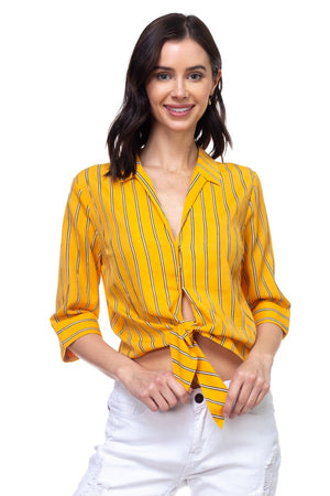 Stripe Knot Top Shirt