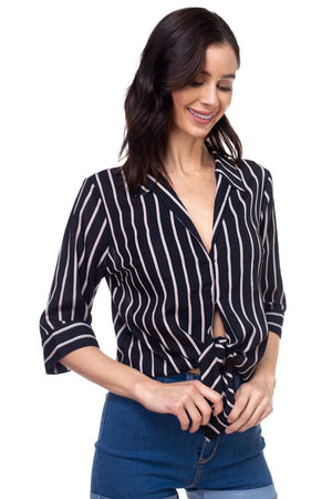 Stripe Knot Top Shirt