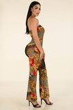 Printed Mesh Tube Jumpsuit