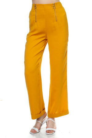 Double O-ring Zipper Up Pants