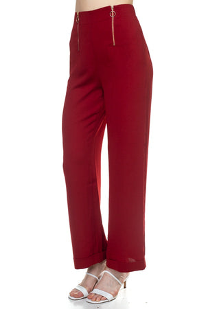 Double O-ring Zipper Up Pants