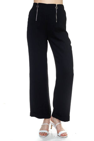 Double O-ring Zipper Up Pants