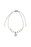 Rhinestone Star Charm Pearl Adjustable Bracelet