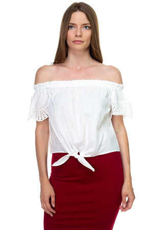 Off Shoulder Cutout Sleeve Top