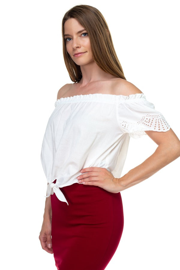 Off Shoulder Cutout Sleeve Top