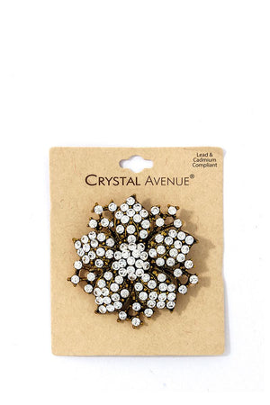 Chic Fashion Multi Rhinestone Flower Brooch