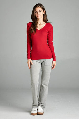 Long Sleeve V-neck Thermal Top