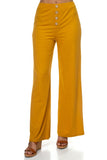 Ribbed Button Tank Top & Wide Leg Pants