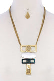 Hammered Geometric Shape Short Necklace