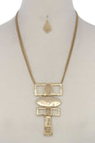 Hammered Geometric Shape Short Necklace