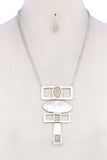 Hammered Geometric Shape Short Necklace