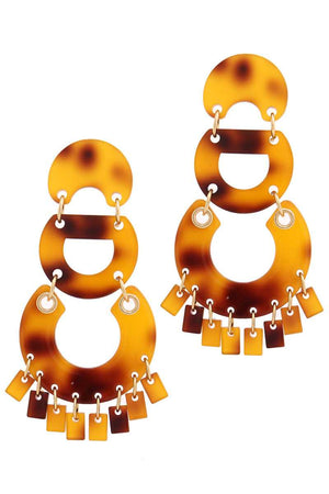 Acetate Geometric Shape Post Drop Earring