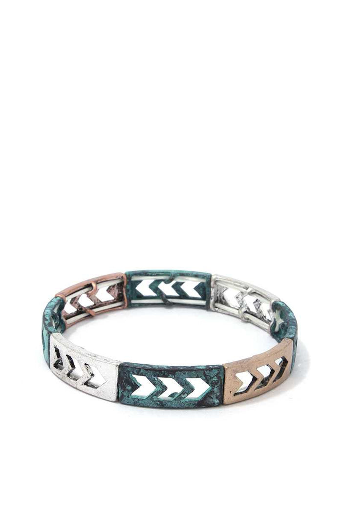 Rustic Cut Out Arrow Stretch Bracelet