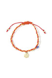 Evil Eye Coin Beaded Adjustable Bracelet