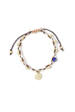 Evil Eye Coin Beaded Adjustable Bracelet