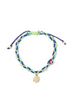 Evil Eye Coin Beaded Adjustable Bracelet