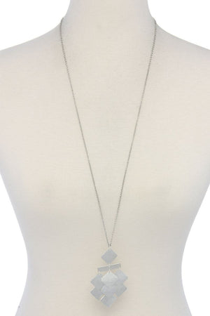 Geometric Shape Pendant Long Necklace