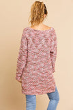 Multi Color Long Sleeve V-neck Soft Knit Pullover