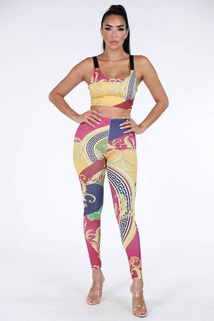 Printed Top & Leggings Set