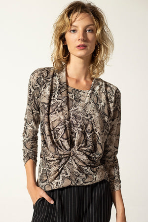 Snake Skin Twist Front Top