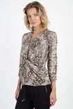 Snake Skin Twist Front Top