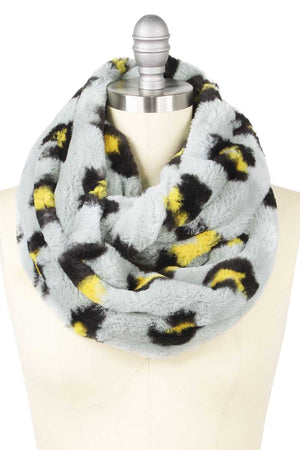 Leopard Print Fur Infinity Scarf