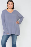 Plus Size Basic Over Sized Long Sleeve Top