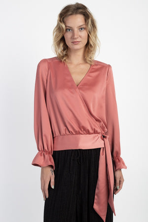 Surplice Wrap Front Top