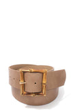 Bamboo Buckle Pu Leather Belt