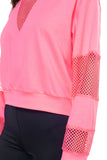 Mesh Long Sleeve Pullover Sweater