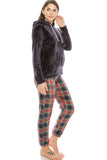 2pc Flannel Pj Set W/ Hoodie