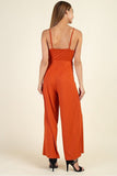 Waist Side Belt Rib Jumpsuit